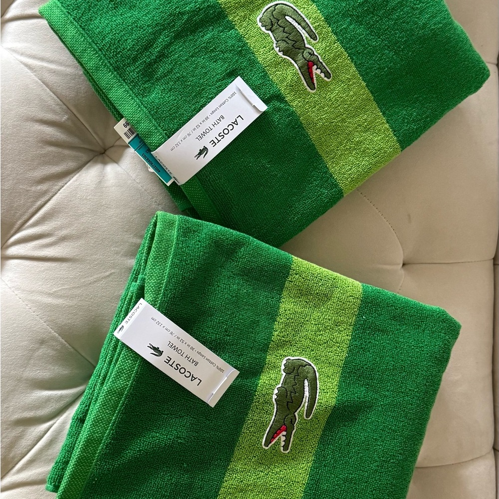 Lacoste Green Bath Towels